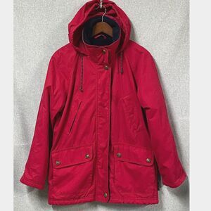 Vintage Pacific Trail Red Parka Coat Womens Small Fleece Lined Rollaway Hood